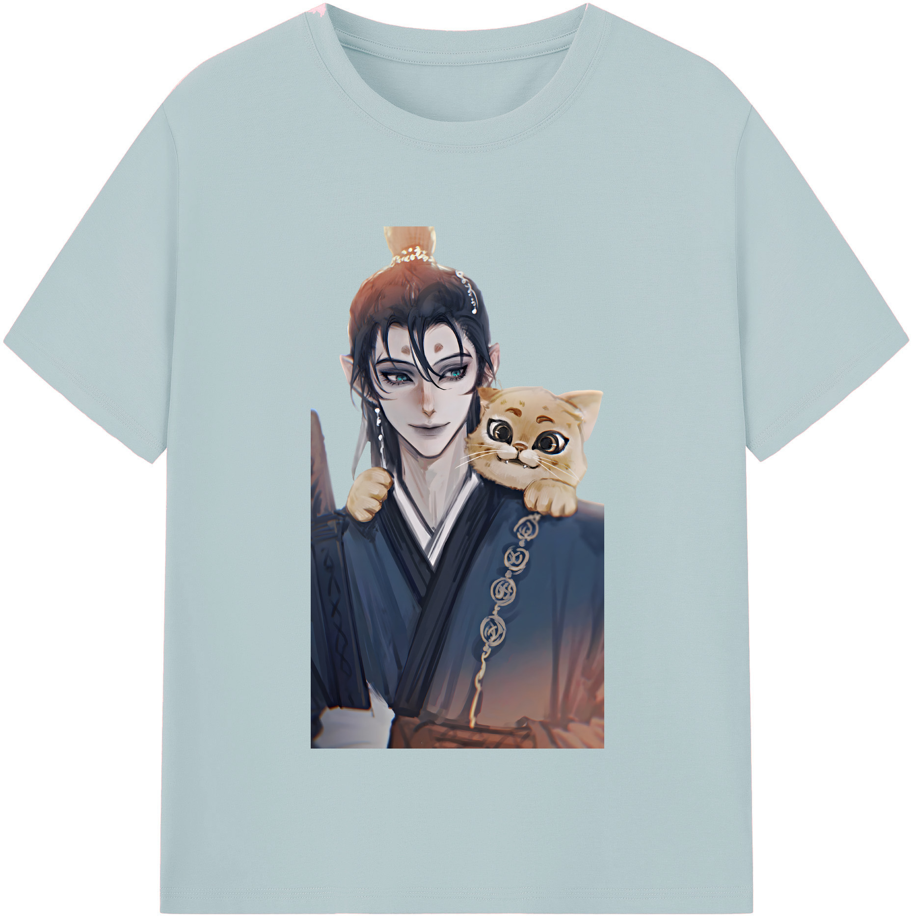 （画像用） Ne Zha 2 ナタ 魔童の大暴れ 綿100％半袖Tシャツ（フロントプリント）